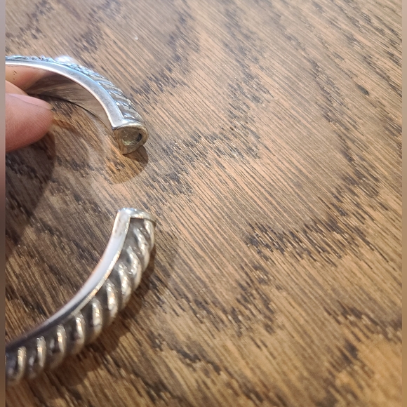 Brighton Crystal and Pearl Silver Plated Bangle Magnetic Closure - Picture 5 of 7